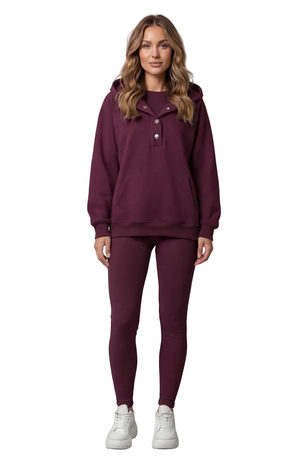 Thalina – Button detail hoodie – Cozy Relaxed Set