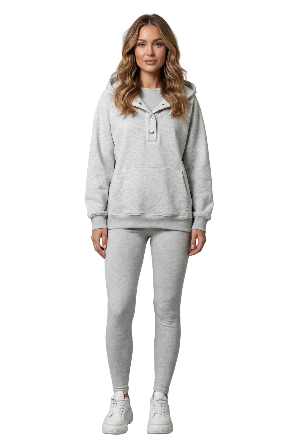 Thalina – Button detail hoodie – Cozy Relaxed Set