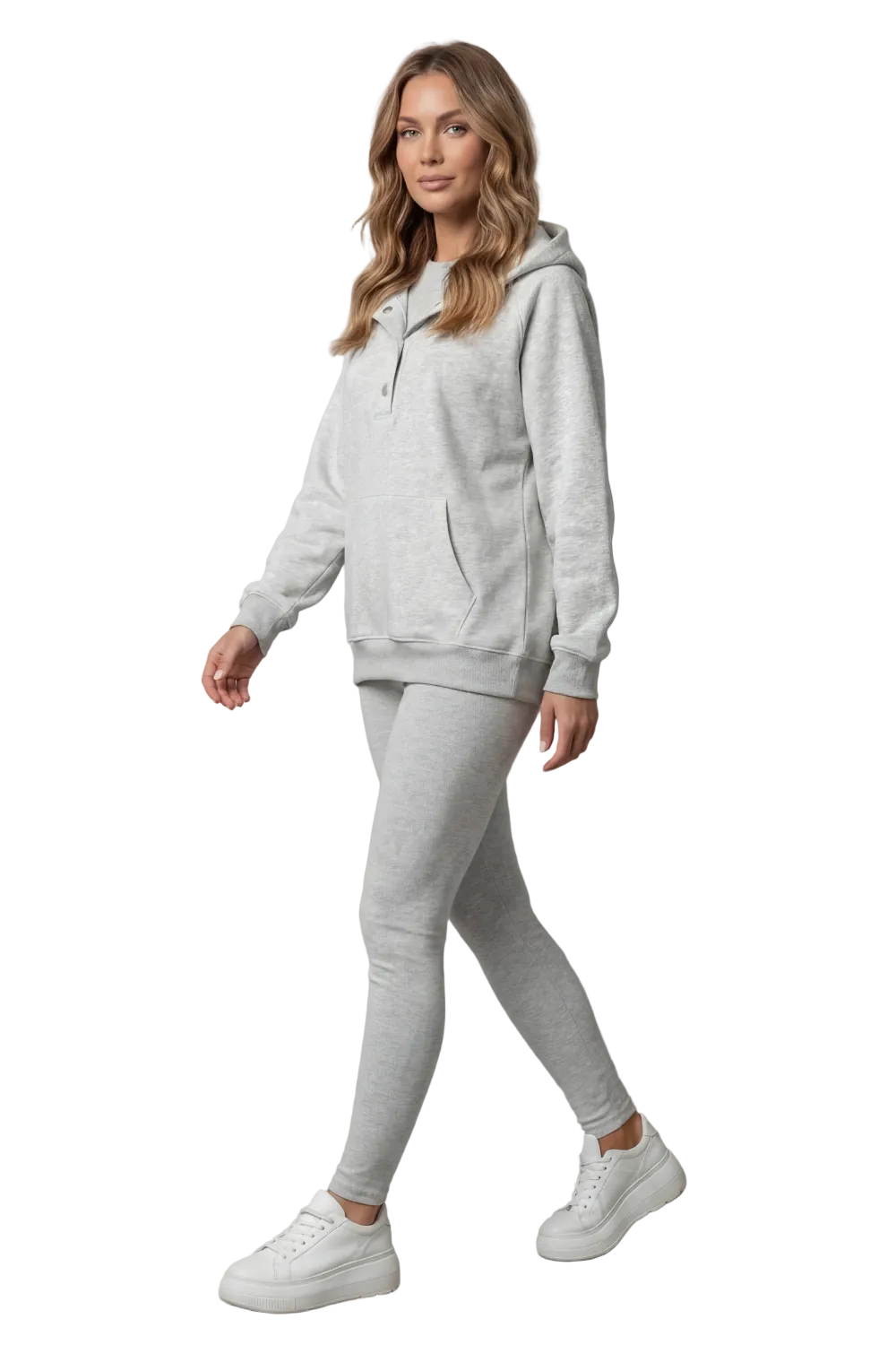 Thalina – Button detail hoodie – Cozy Relaxed Set