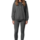 Thalina – Button detail hoodie – Cozy Relaxed Set