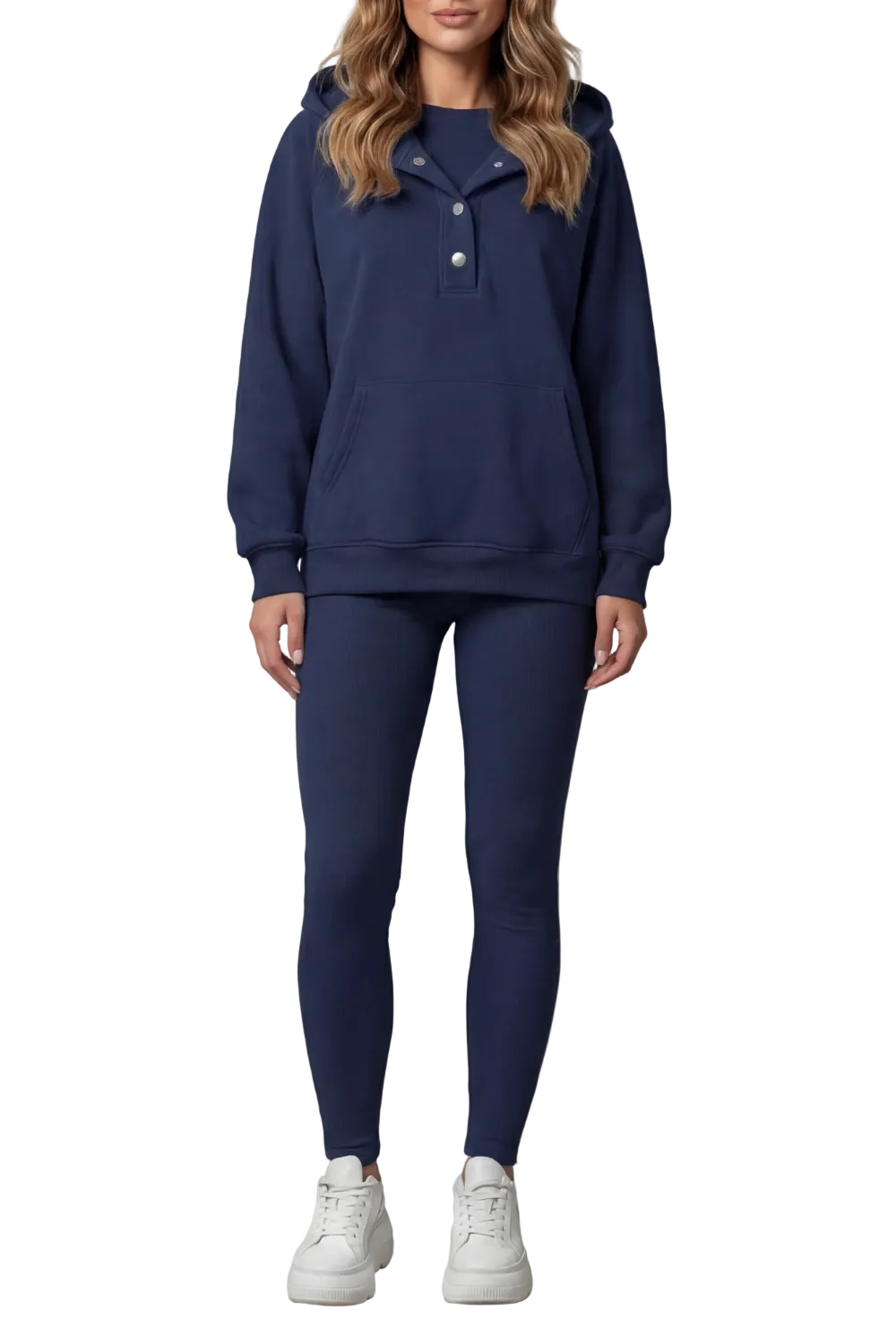 Thalina – Button detail hoodie – Cozy Relaxed Set