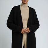 Luna Fashion House | Long Open Wool Cardigan - Women's Soft Knit Sweater