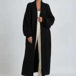 Luna Fashion House | Long Open Wool Cardigan - Women's Soft Knit Sweater