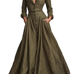 Verona – Long-Sleeved Collared Maxi Dress