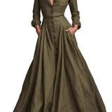 Verona – Long-Sleeved Collared Maxi Dress