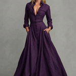Verona – Long-Sleeved Collared Maxi Dress