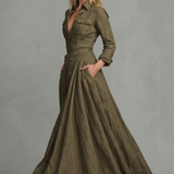 Verona – Long-Sleeved Collared Maxi Dress