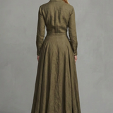 Verona – Long-Sleeved Collared Maxi Dress