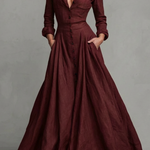 Verona – Long-Sleeved Collared Maxi Dress