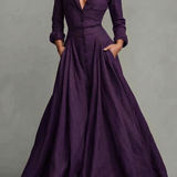 Verona – Long-Sleeved Collared Maxi Dress