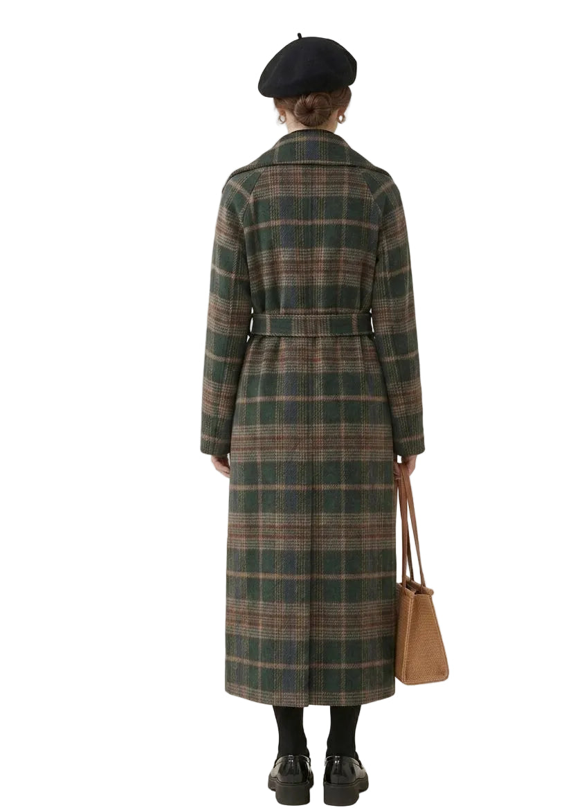 Ivy | Forest Green Check Longline Coat  — Final Edit