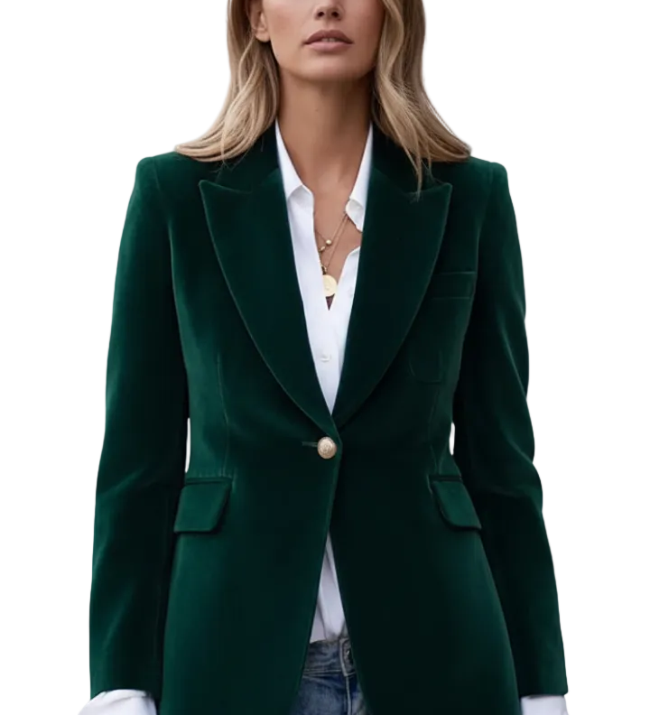 Women’s Blazer with Lapels and Single Button