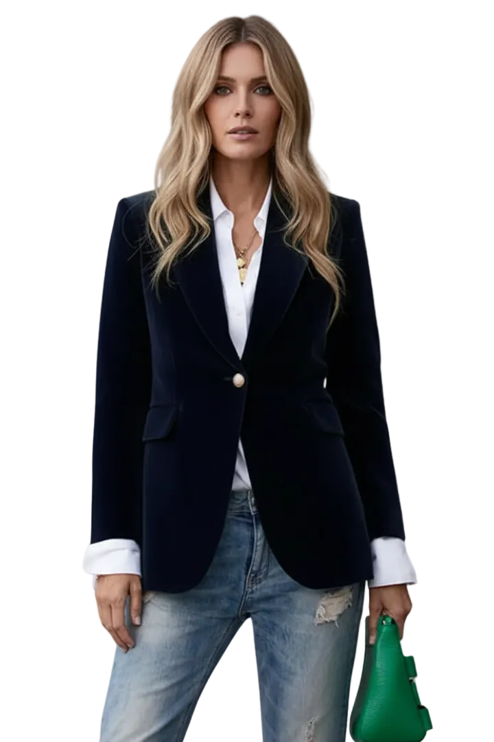 Women’s Blazer with Lapels and Single Button