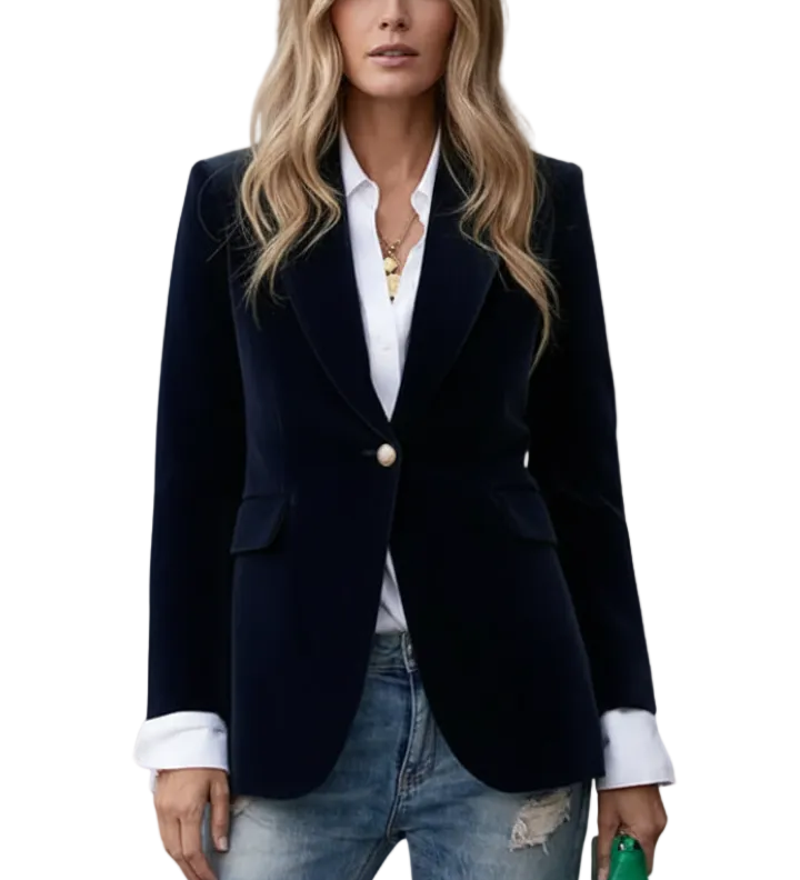 Women’s Blazer with Lapels and Single Button