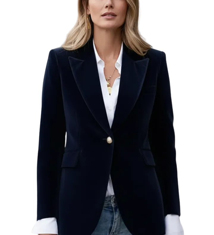 Women’s Blazer with Lapels and Single Button