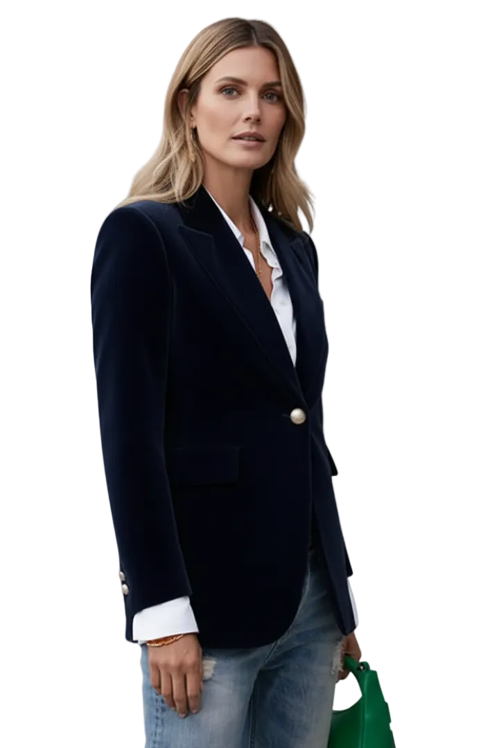 Women’s Blazer with Lapels and Single Button