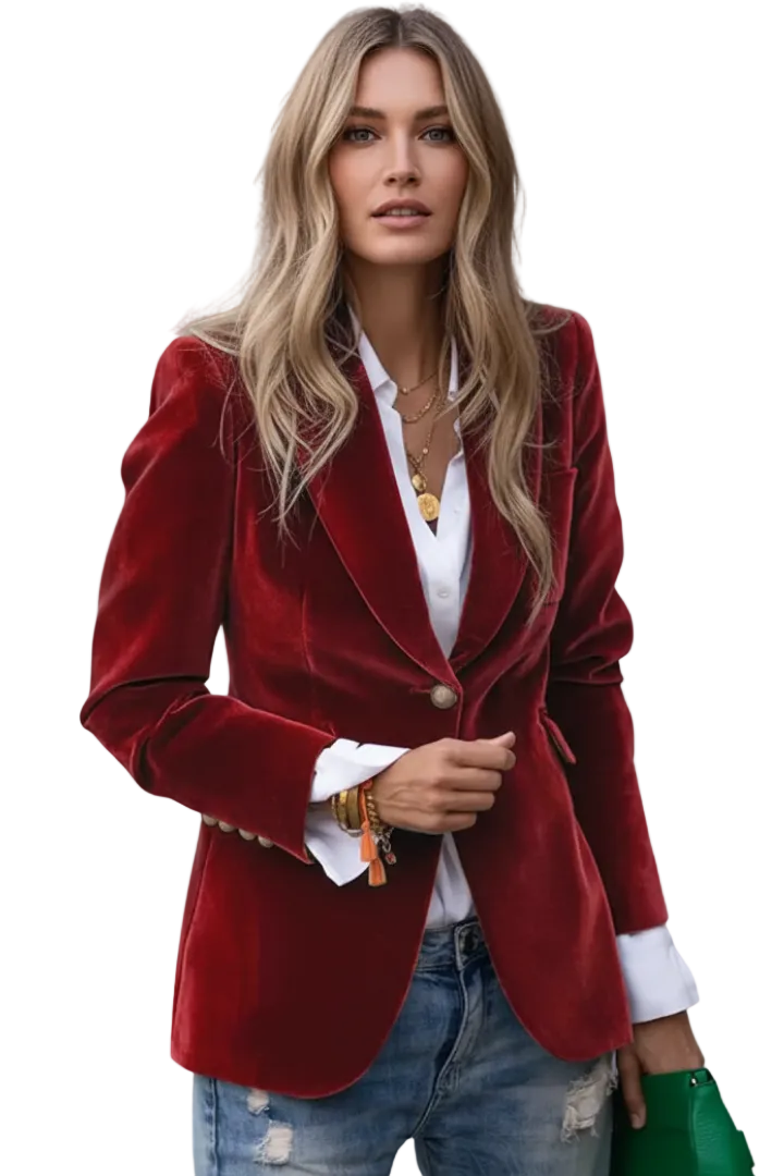 Women’s Blazer with Lapels and Single Button