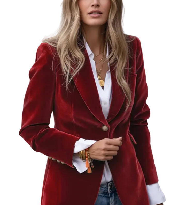 Women’s Blazer with Lapels and Single Button