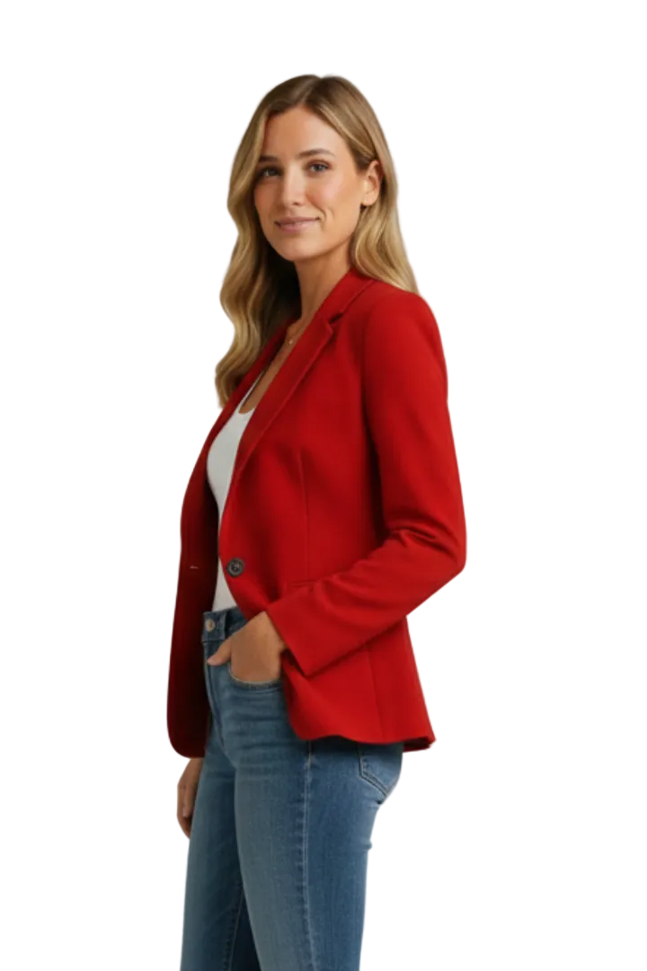 Women’s Blazer with Notched Lapel and Single Button