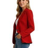 Women’s Blazer with Notched Lapel and Single Button