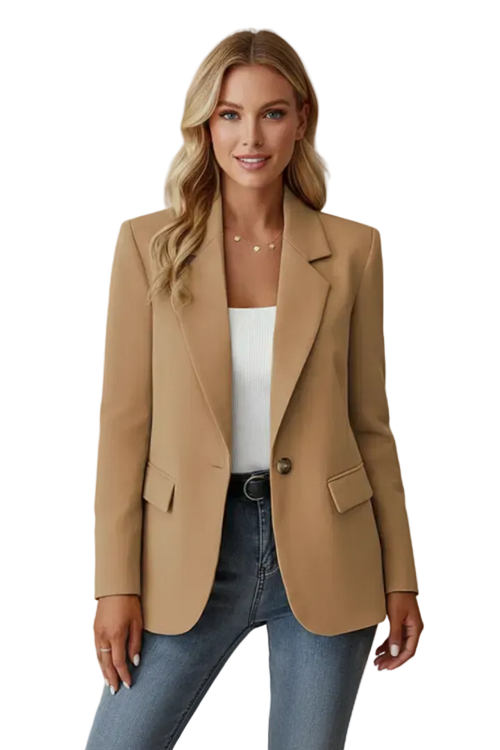 Women’s Blazer with Notched Lapel and Single Button
