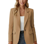 Women’s Blazer with Notched Lapel and Single Button