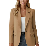 Women’s Blazer with Notched Lapel and Single Button