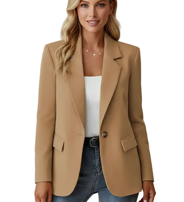 Women’s Blazer with Notched Lapel and Single Button