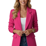 Women’s Blazer with Notched Lapel and Single Button