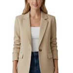 Women’s Blazer with Notched Lapel and Single Button
