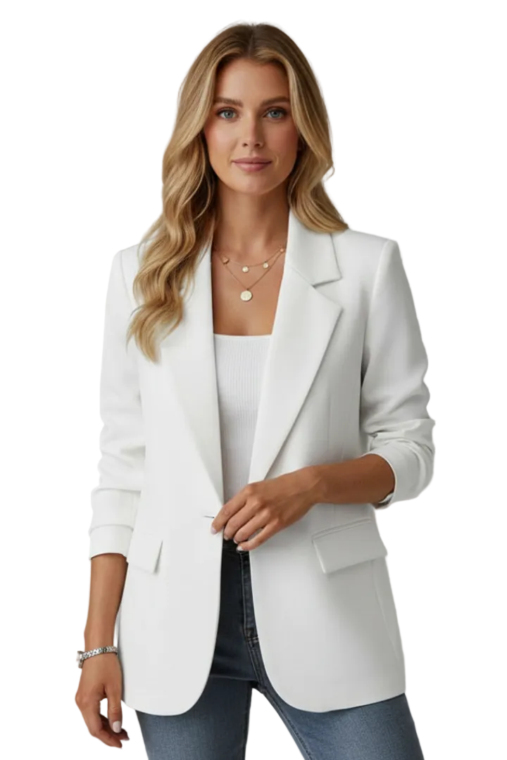 Women’s Blazer with Notched Lapel and Single Button