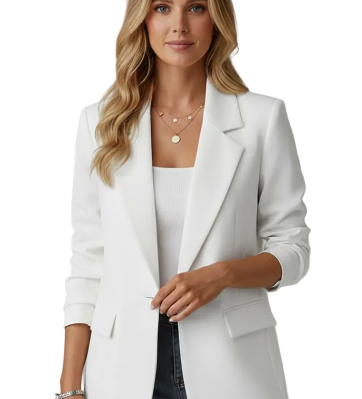 Women’s Blazer with Notched Lapel and Single Button