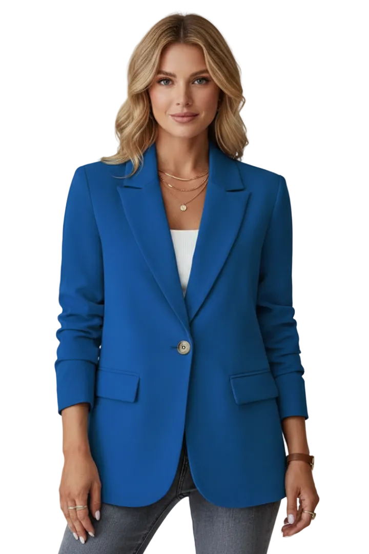 Women’s Blazer with Notched Lapel and Single Button