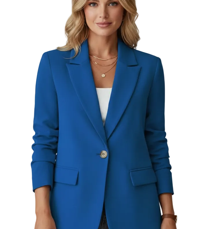 Women’s Blazer with Notched Lapel and Single Button