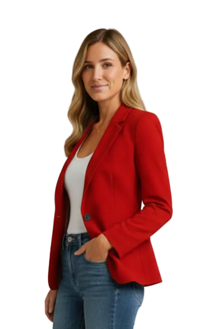 Women’s Blazer with Notched Lapel and Single Button