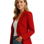 Women’s Blazer with Notched Lapel and Single Button