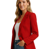 Women’s Blazer with Notched Lapel and Single Button