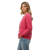 Women’s Cardigan with Round Neck and Button Front