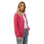 Women’s Cardigan with Round Neck and Button Front