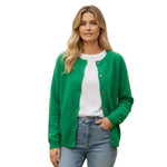Women’s Cardigan with Round Neck and Button Front