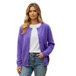 Women’s Cardigan with Round Neck and Button Front