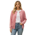 Women’s Cardigan with Round Neck and Button Front