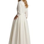 Delira | Women midi dress with shirt collar and long sleeves