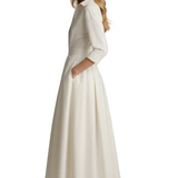 Delira | Women midi dress with shirt collar and long sleeves