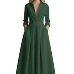 Delira | Women midi dress with shirt collar and long sleeves