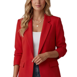 Women’s Blazer with Notched Lapel and Single Button