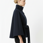 Ivanna Manteau Laine Femme – Col Haut Élégant avec Ceinture Amovible & Coupe Décontractée