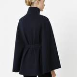 Ivanna Manteau Laine Femme – Col Haut Élégant avec Ceinture Amovible & Coupe Décontractée
