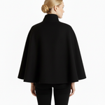 Ivanna Manteau Laine Femme – Col Haut Élégant avec Ceinture Amovible & Coupe Décontractée