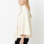 Ivanna Manteau Laine Femme – Col Haut Élégant avec Ceinture Amovible & Coupe Décontractée